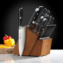 17-Piece German Steel Forged Knife Set - Natural Wood