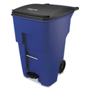 Rubbermaid Brute Step-On Rollouts, Square, 95 Gal, Blue - RCP1971993