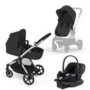 EOS Travel System - Moon Black (Silver Frame)