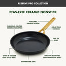 10pc Reserve Pro Ceramic Nonstick Cookware Set - Black