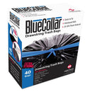 BlueCollar Drawstring Trash Bags, 30 Gal, 1 Mil, 30" X 34", Black, 40/Box - HERN6034YKRC1