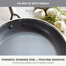Hybrid Stainless Steel and Ceramic Nonstick Fry Pan Set - 10" and 12"