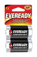 Eveready Super Heavy Duty C Zinc Carbon Batteries 2 pk Carded, Pack of 12