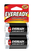 Eveready Super Heavy Duty D Zinc Carbon Batteries 2 pk Carded, Pack of 12