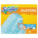 Swiffer Refill Dusters, Dust Lock Fiber, 2" X 6", Light Blue, 18/Box, 4 Boxes/Carton - PGC99036