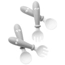 Baby Spoon and Fork, 4 Pcs - Gray