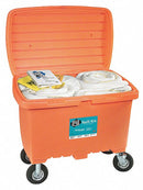 New Pig Spill Kit/Station, Cart, Oil-Based Liquids, 74 gal - KIT480-OR