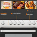 30 Inch Freestanding and Slide-in Kitchen Stove With 4 Burners Ceramic Cooktop-Silver