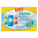 Glad Recycling Tall Kitchen Drawstring Trash Bags, 13 Gal, 0.9 Mil, 24" X 27.38", Clear, 180/Carton - CLO78543CT