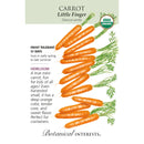 Carrot, Little Finger (Organic, Heirloom) Botanical Interests Seeds