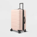 Medium Checked Hardside Suitcase - Pink