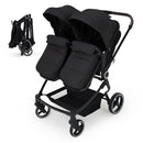 Side by Side Double Stroller for Twins - Black