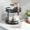 2-Tier Metal Lazy Susan Turntable - Black