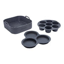 3pc Silicone Air Fryer Accessory Set - Black