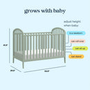 Beau Convertible 3-In-1 Crib - Light Sage