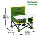 John Deere Pop N' Sit Portable Booster Seat - Green