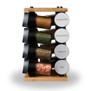 Bamboo Spice Rack - 16 Jar Set with Essential Seasonings