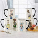 Hipster Animal Coffee Mugs Set of 6 - 17.5 Oz. Each