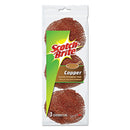 Scotch-Brite Metal Scrubbing Pads, 2 1/2" X 2 3/4", Copper Coated Metal, 3/Pk, 8/ Pks/Ct - MMM213C