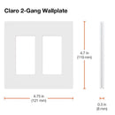 Lutron Claro White 2 gang Plastic Decorator Wall Plate 1 pk