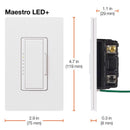 Lutron Maestro White 150 W 3-Way Dimmer Switch 1 pk