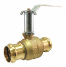 Milwaukee Valve Ball Valve, Brass, Inline, 2-Piece, Pipe Size 1 1/2 in, Tube Size 1 1/2 in - UPBA-481B - 112