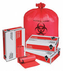 Tough Guy Biohazard Bags, 33 gal., HDPE, Red, Infectious Waste, PK 250 - 31DK88