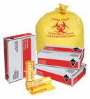 Tough Guy Biohazard Bags, 33 gal., LLDPE, Yellow, Infectious Linen, PK 100 - 31DK96