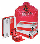 Tough Guy Biohazard Bags, 45 gal., LLDPE, Red, Infectious Waste, PK 100 - 31DL02