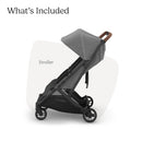 Minu Duo Side-by-Side Double Stroller- Greyson(Charcoal Mélange/Carbon Frame/Saddle Leather)