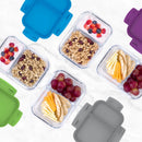 Glass Snack Container with Plastic Lid - Gray
