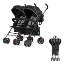 Volgo Umbrella Double Stroller - Black