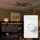 Lutron 5 amps Single Pole Rotary Fan Control Ivory, White 1 pk