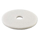 Boardwalk Polishing Floor Pads, 15" Diameter, White, 5/Carton - BWK4015WHI