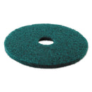 Boardwalk Heavy-Duty Scrubbing Floor Pads, 13" Diameter, Green, 5/Carton - BWK4013GRE