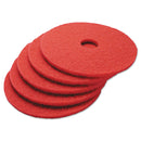 Boardwalk Buffing Floor Pads, 20" Diameter, Red, 5/Carton - BWK4020RED