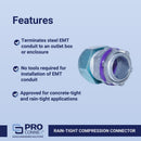 Sigma Engineered Solutions ProConnex 1 in. D Die-Cast Zinc Rain-Tight Compression Connector For EMT