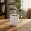 Florian Porcelain Round Mug Set of 4 - White