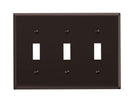 Leviton Brown 3 gang Thermoset Plastic Toggle Wall Plate 1 pk