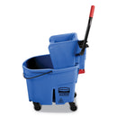 Rubbermaid Wavebrake 2.0 Bucket/Wringer Combos, Side-Press, 35 Qt, Plastic, Blue - RCPFG758888BLUE