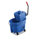 Rubbermaid Wavebrake 2.0 Bucket/Wringer Combos, Side-Press, 35 Qt, Plastic, Blue - RCPFG758888BLUE