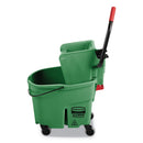 Rubbermaid Wavebrake 2.0 Bucket/Wringer Combos, Side-Press, 35 Qt, Plastic, Green - RCPFG758888GRN