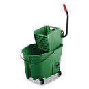 Rubbermaid Wavebrake 2.0 Bucket/Wringer Combos, Side-Press, 35 Qt, Plastic, Green - RCPFG758888GRN