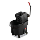 Rubbermaid Wavebrake 2.0 Bucket/Wringer Combos, Side-Press, 35 Qt, Plastic, Black - RCPFG1863896
