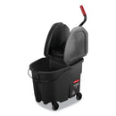 Rubbermaid Wavebrake 2.0 Bucket/Wringer Combos, Down-Press, 35 Qt, Plastic, Black - RCPFG1863898
