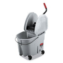 Rubbermaid Wavebrake 2.0 Bucket/Wringer Combos, Down-Press, 35 Qt, Plastic, Gray - RCPFG1863899