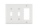 Leviton White 3 gang Thermoset Plastic Decorator/Toggle Wall Plate 1 pk