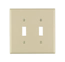 Leviton Ivory 2 gang Plastic Toggle Wall Plate 1 pk