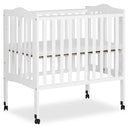 Lightweight Folding Portable Stationary Side Crib - White