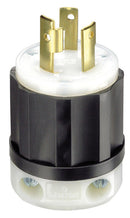Leviton  Industrial  Thermoplastic  Curved Blade/Ground  Locking Plug  L6-30P  16-8 AWG